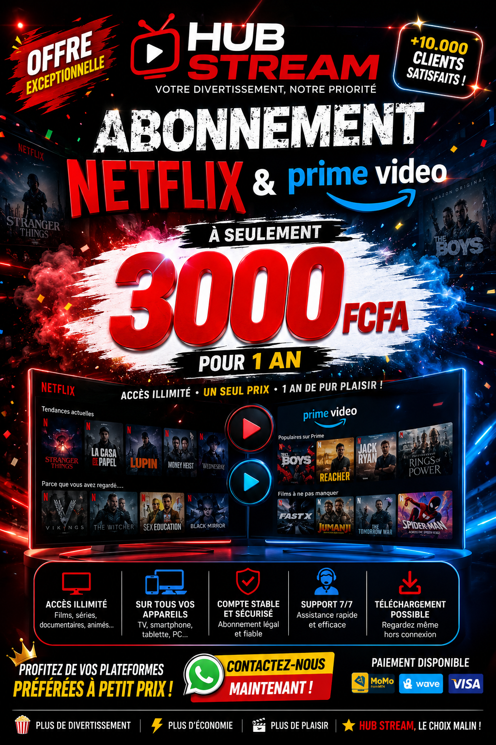 Abonnement Netflix & Prime Video Premium