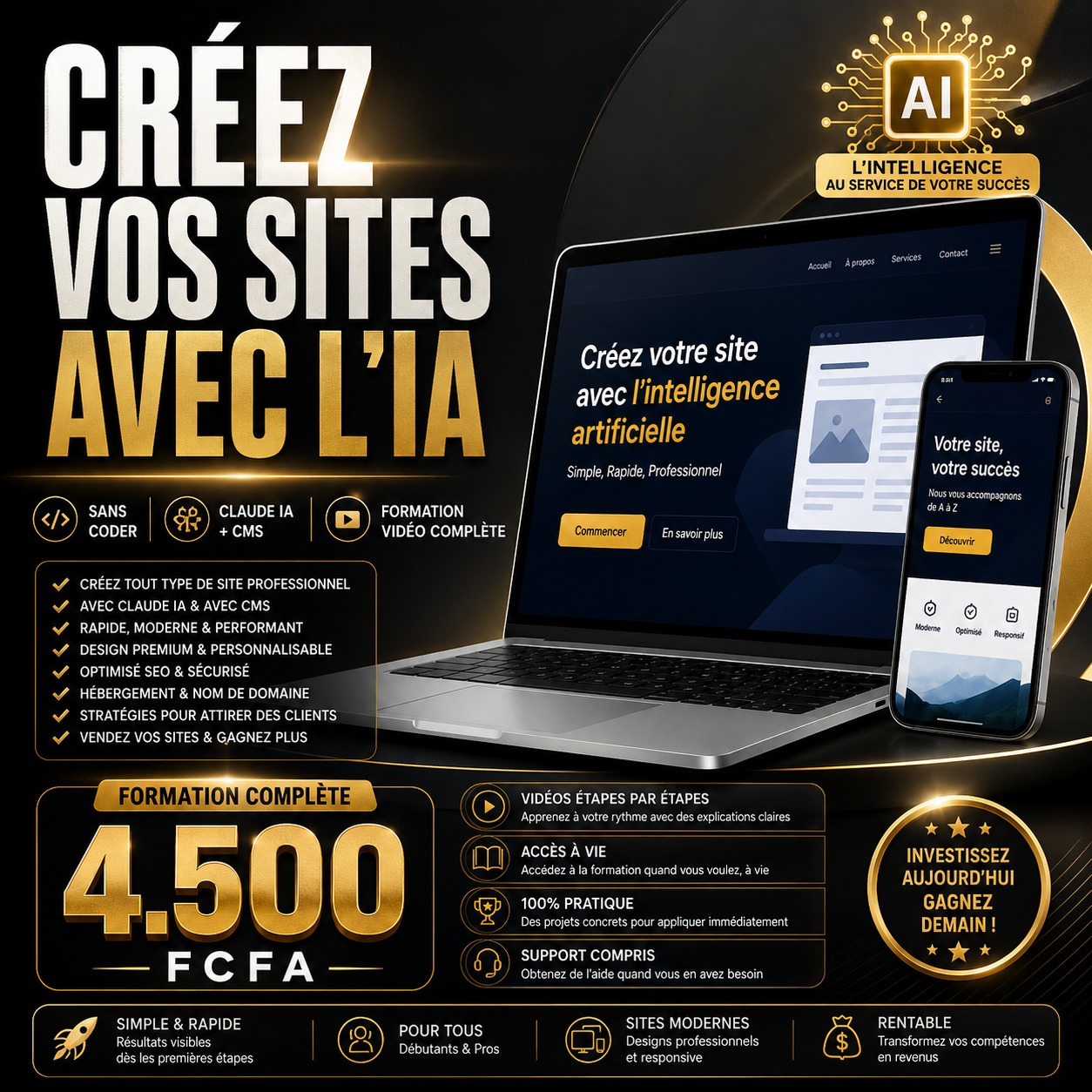 FORMATION – CRÉATION DE VOS SITES AVEC L’IA